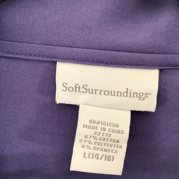 Soft Surroundings purple top large 14 button up - Picture 10 of 11